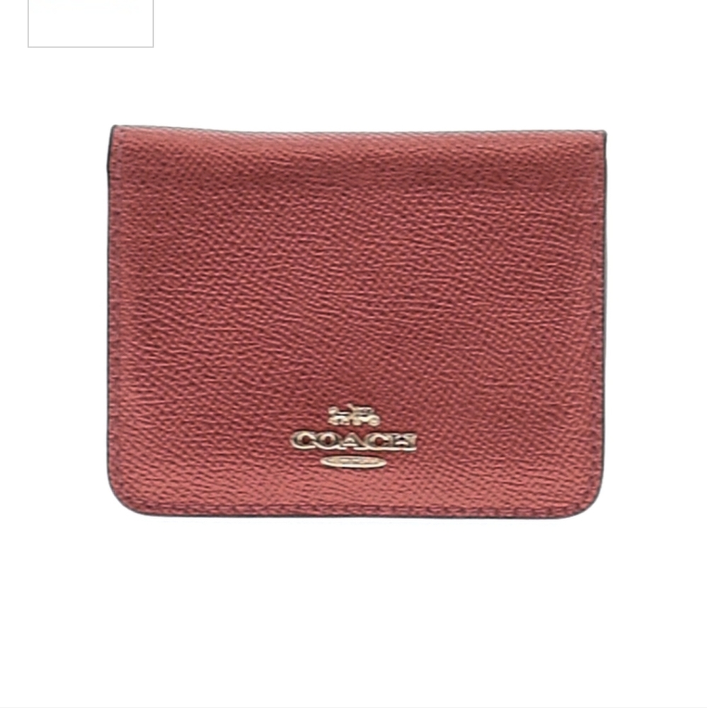 COACH Pebbled leather snap bifold wallet